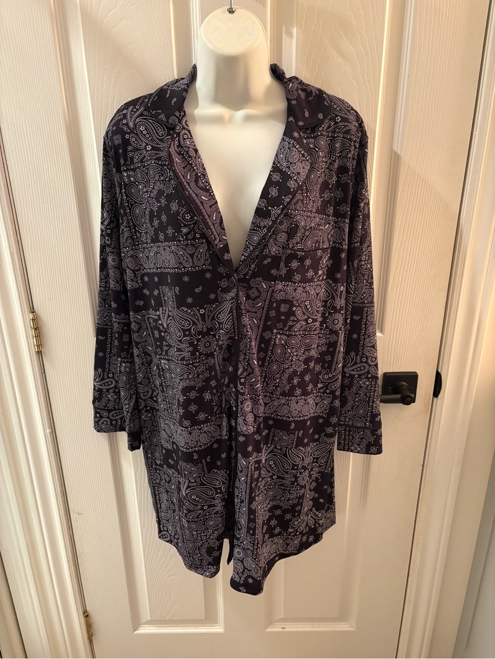 NWOT - Joie Black Paisley Button-Up Lounge Shirt